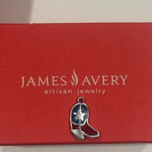 James Avery Silver and Blue Star Boot Charm